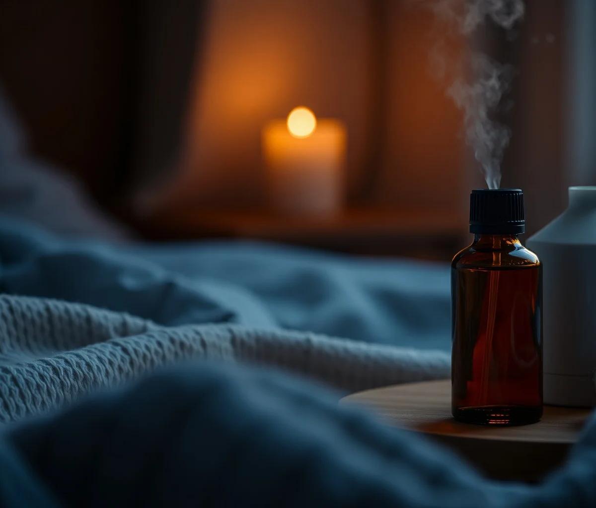 Ambiente relaxante para dormir com óleos essenciais