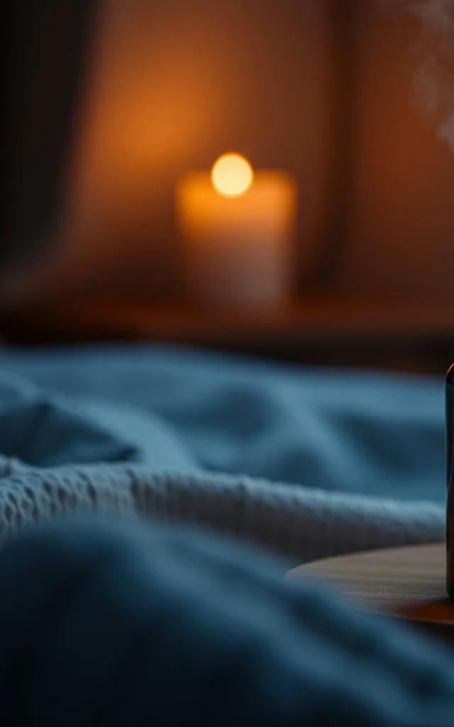 Ambiente relaxante para dormir com óleos essenciais