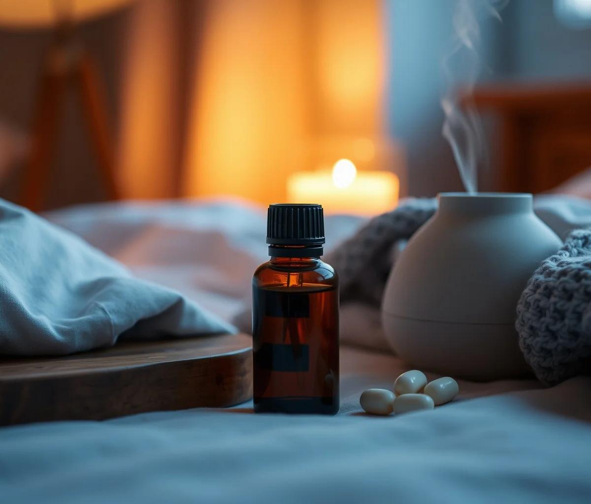 Lavendel und Römische Kamille im Diffuser am Abend