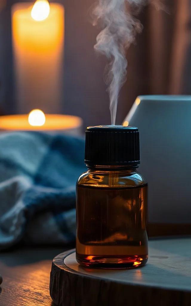 Aceite de lavanda para la noche en el dormitorio