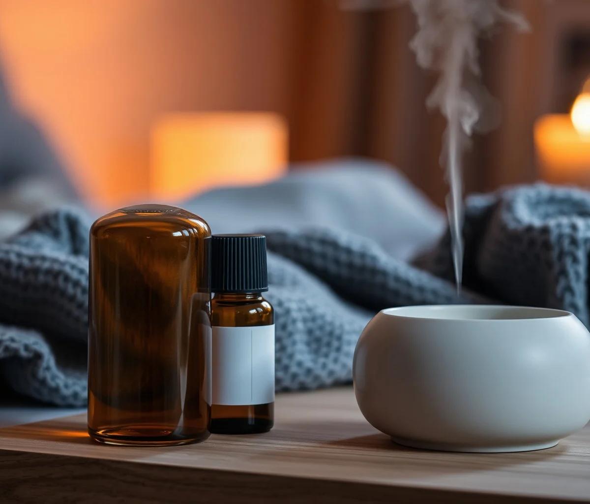 Atmosfera serale con oli essenziali nel diffusore