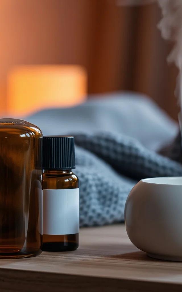 Atmosfera serale con oli essenziali nel diffusore